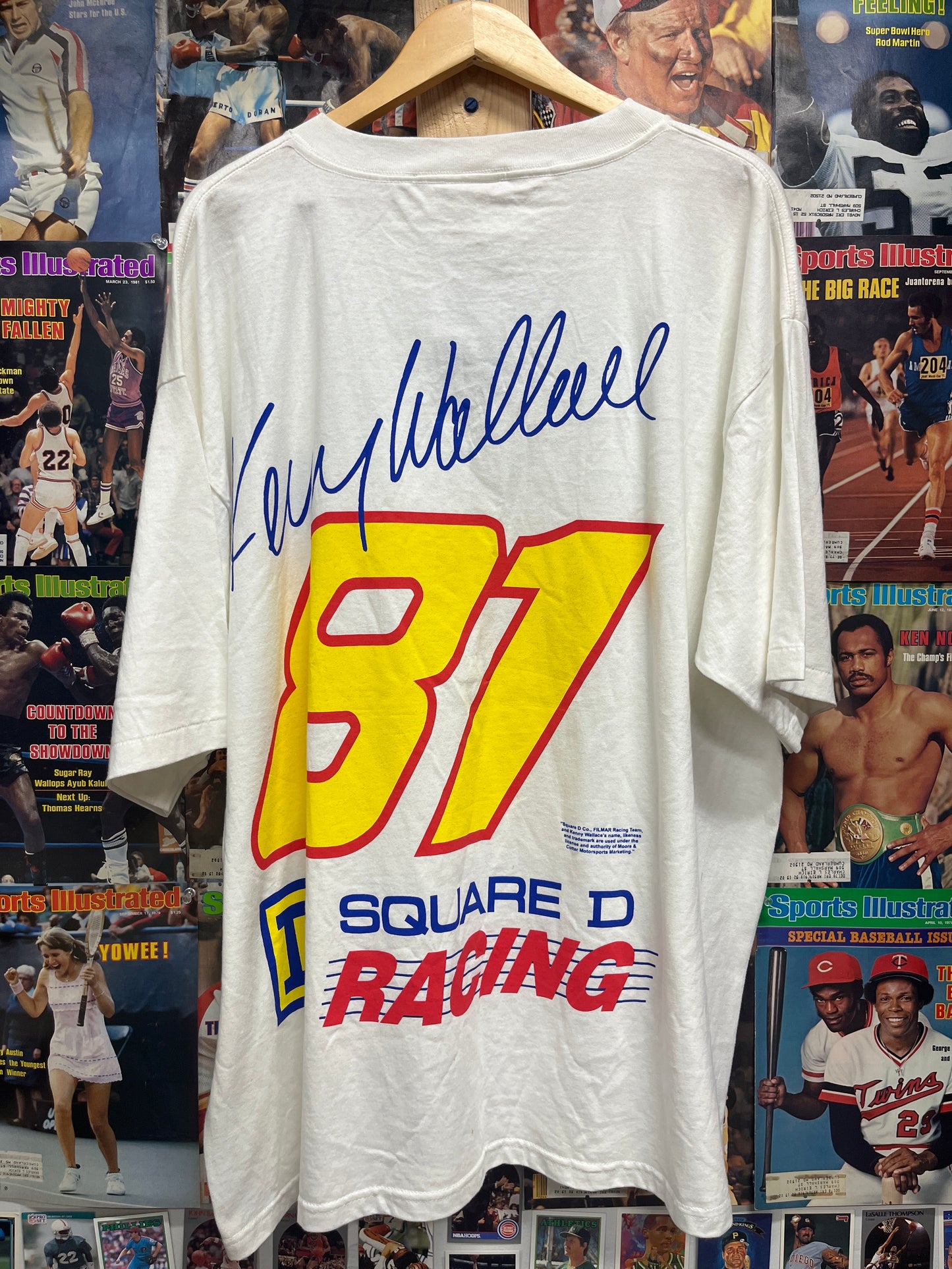 Vintage Kenny Wallace NASCAR tee ‘autographed’