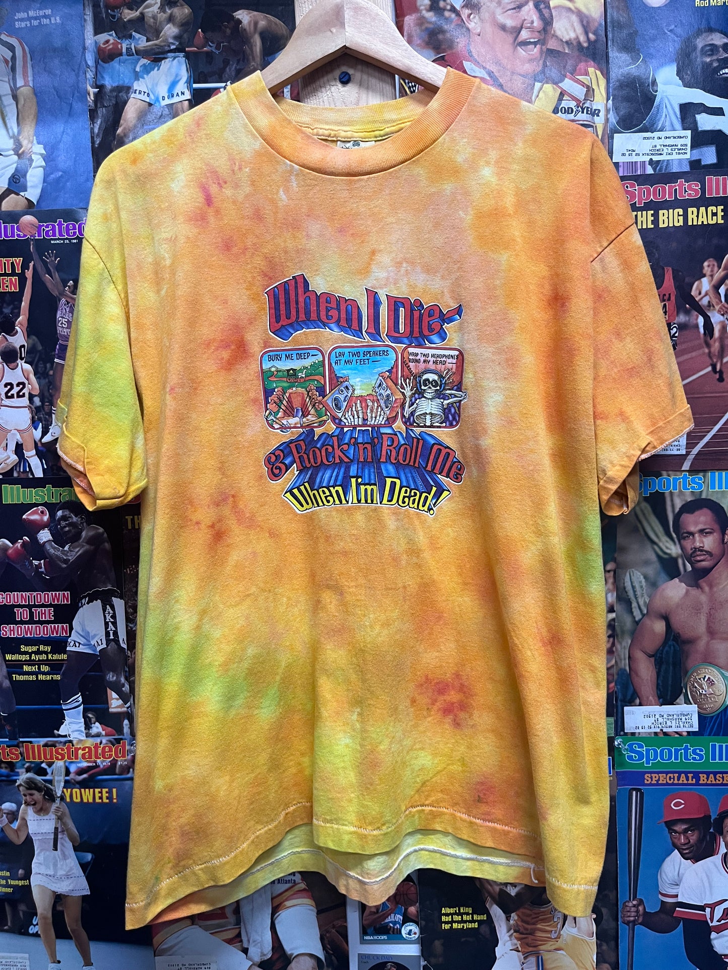 Vintage 80s ‘When I die…Rock and Roll’ tie dye tee