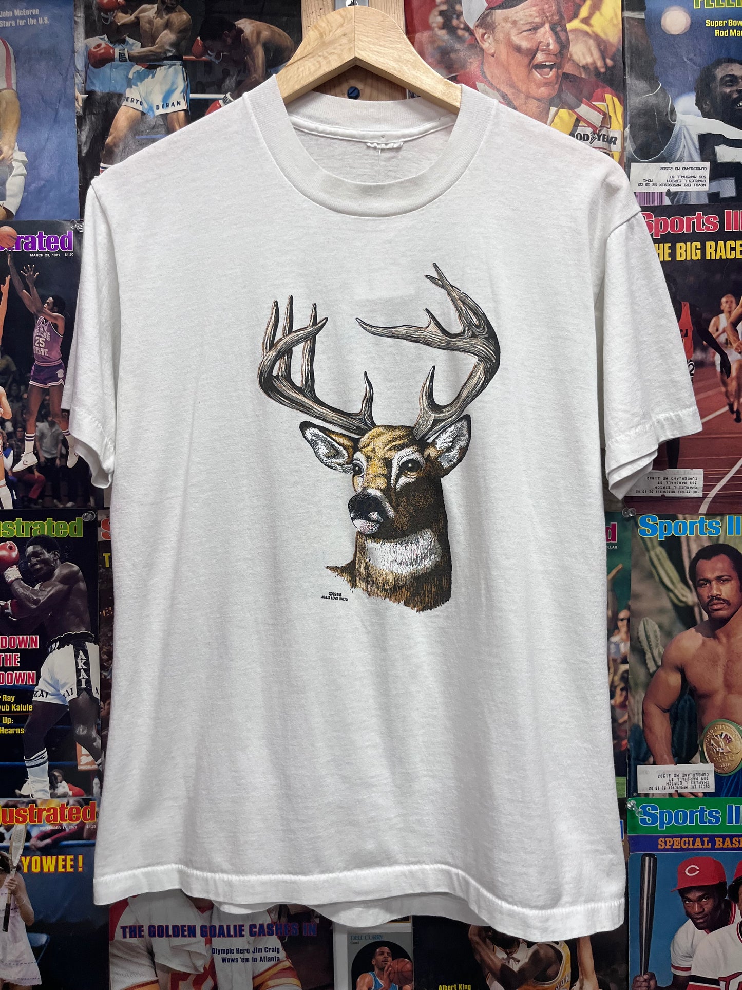 Vintage 1988 Deer / Bear nature tee