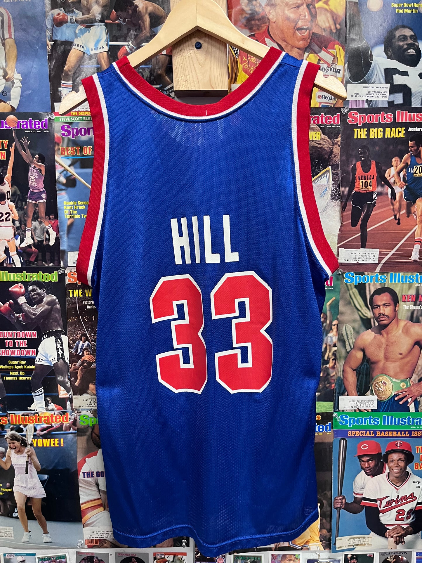 Vintage 90s Champion Detroit Pistons Grant Hill jersey