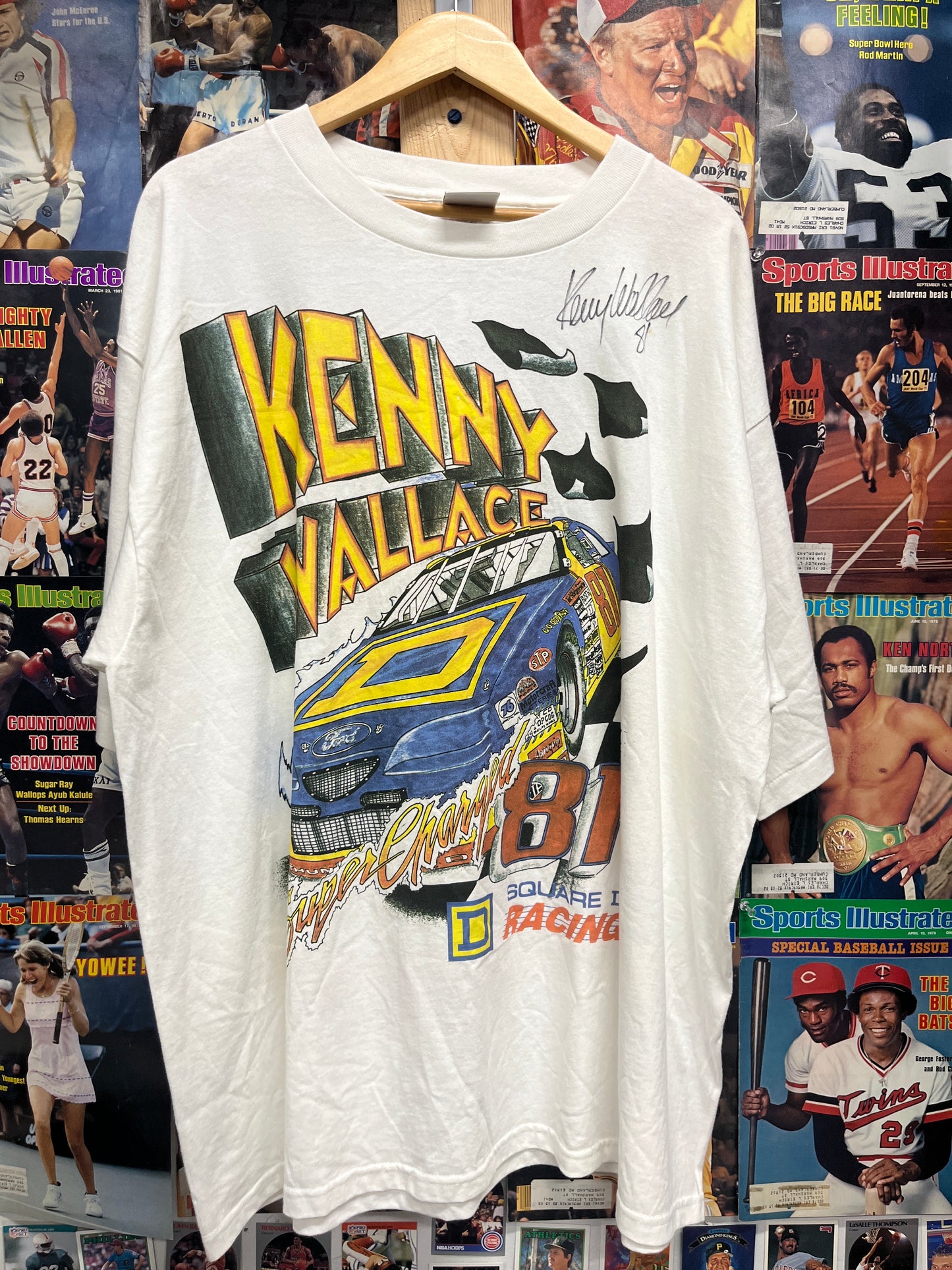 Vintage Kenny Wallace NASCAR tee ‘autographed’