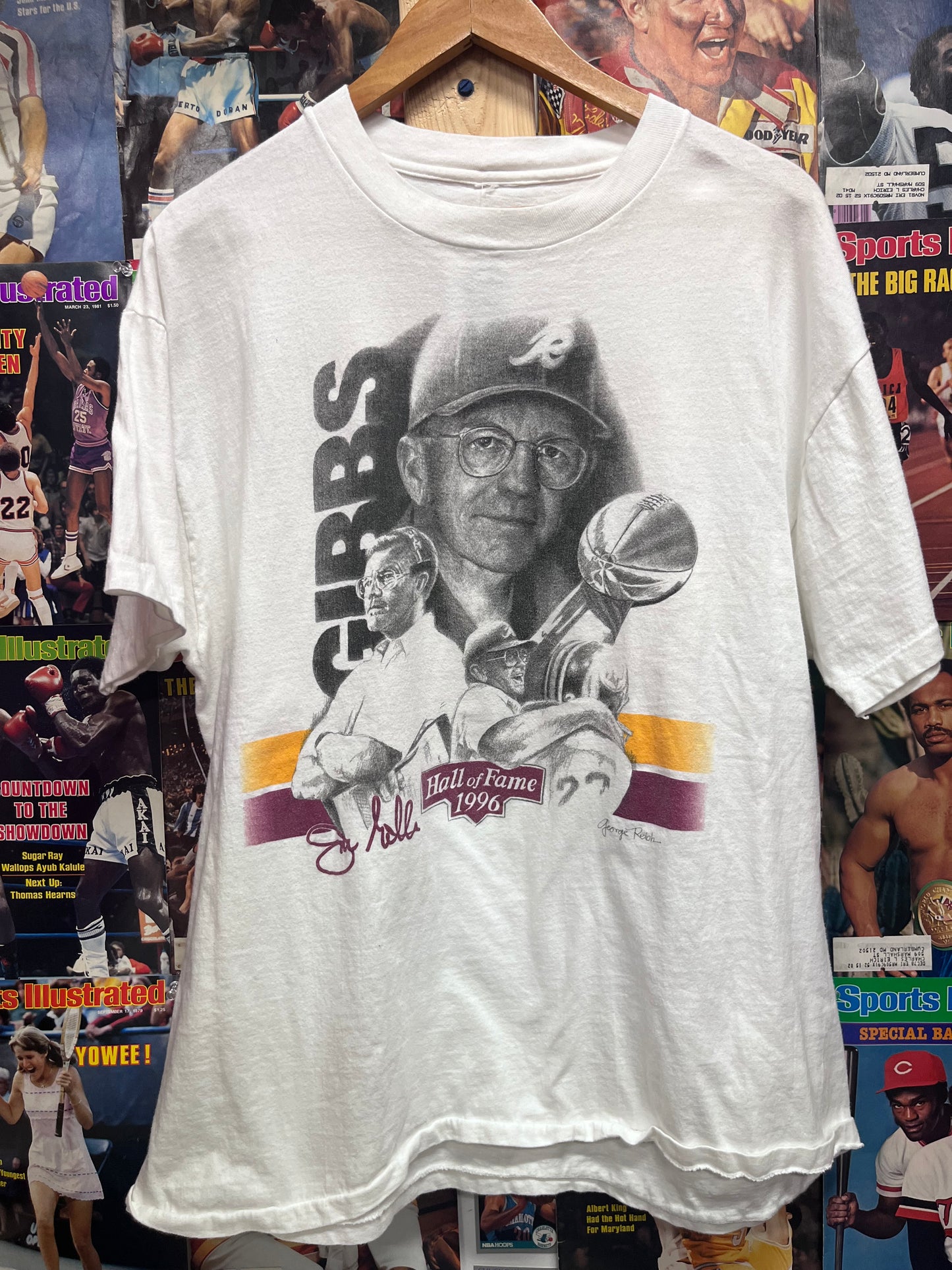 Vintage 1996 Joe Gibbs Hall of Fame tee