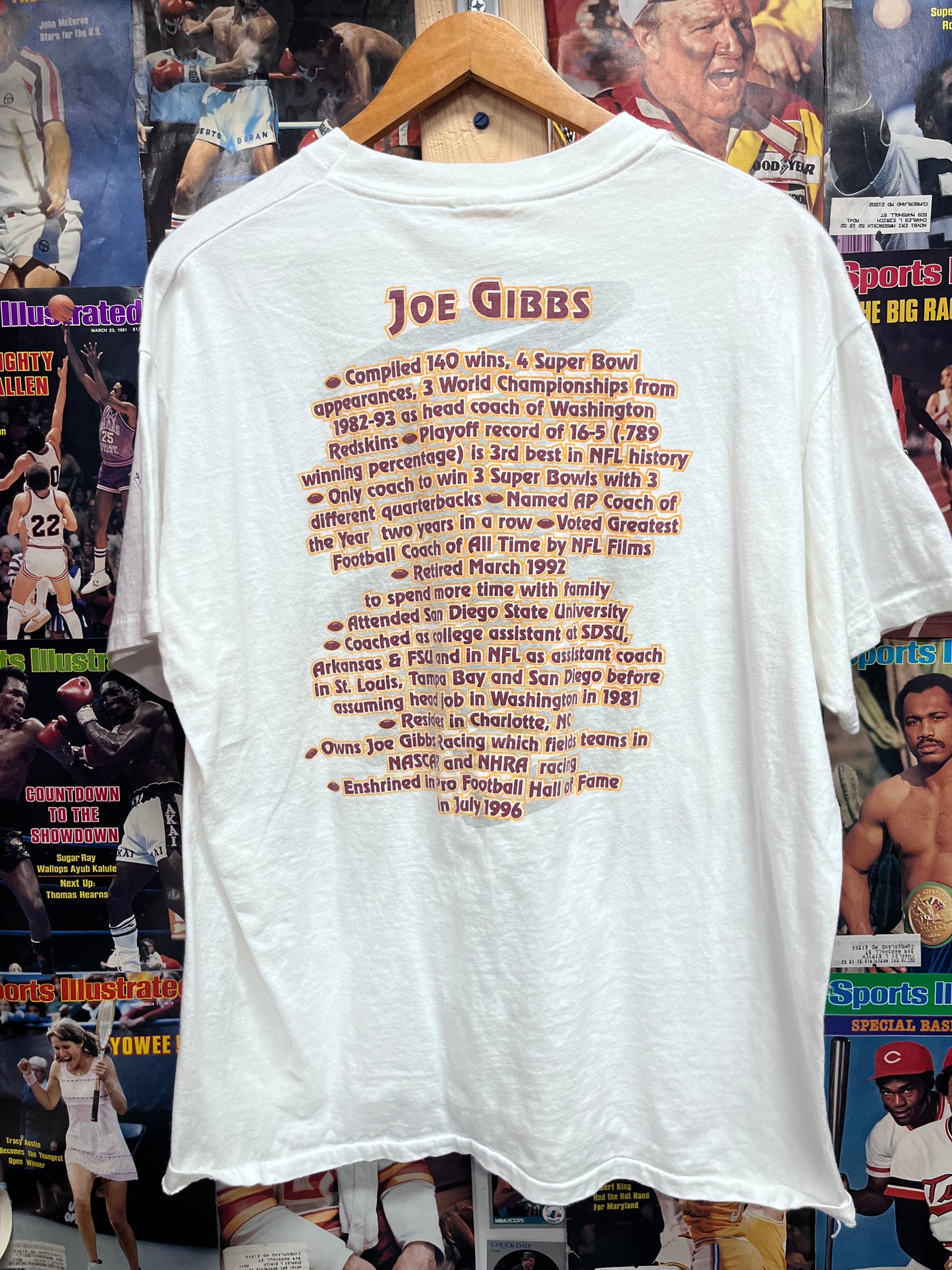 Vintage 1996 Joe Gibbs Hall of Fame tee