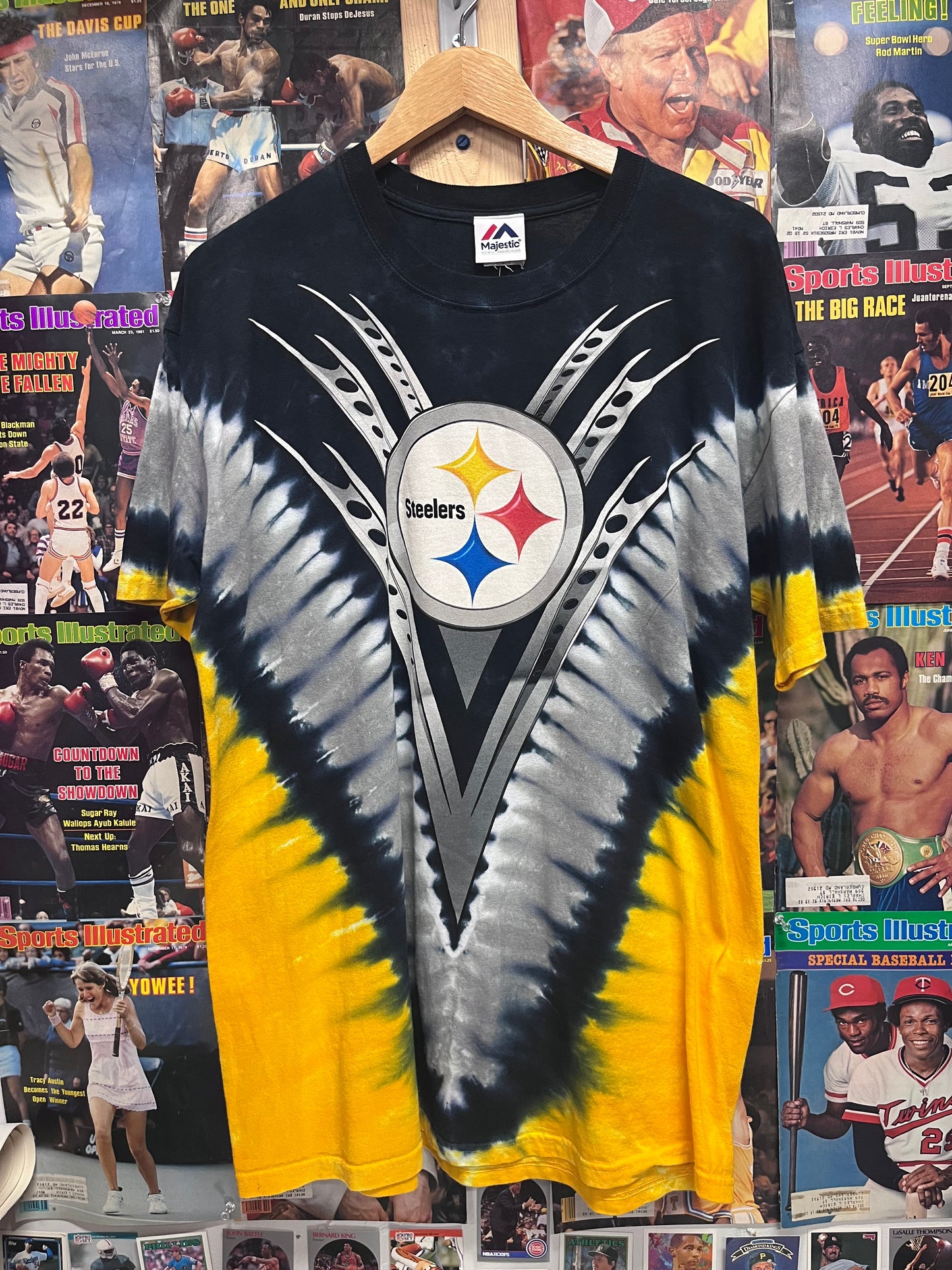 Vintage MAJESTIC Pittsburgh Steelers tie dye tee