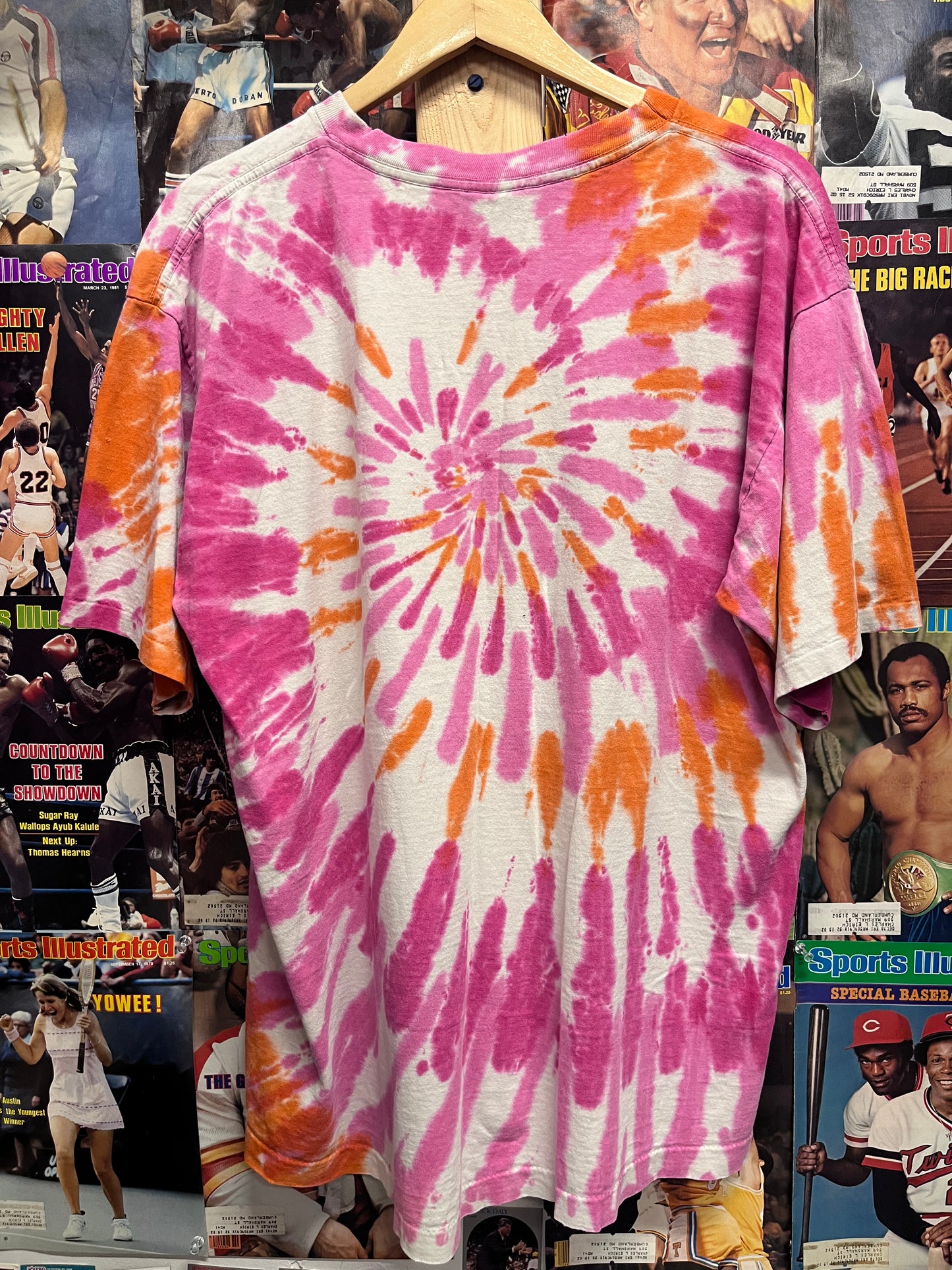 Vintage 90s Pink Orange ‘Swirl’ tee